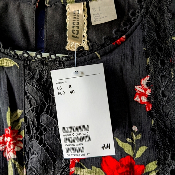 2/$25 H&M Floral Bell Sleeve Dress - Picture 2 of 3